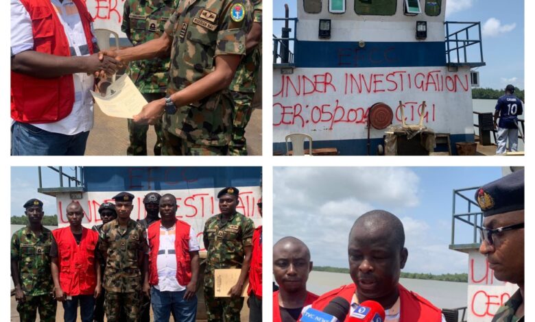 EFCC Commences Investigation of Vessel Arrested from Alleged Oil Thieves in Port Harcourt