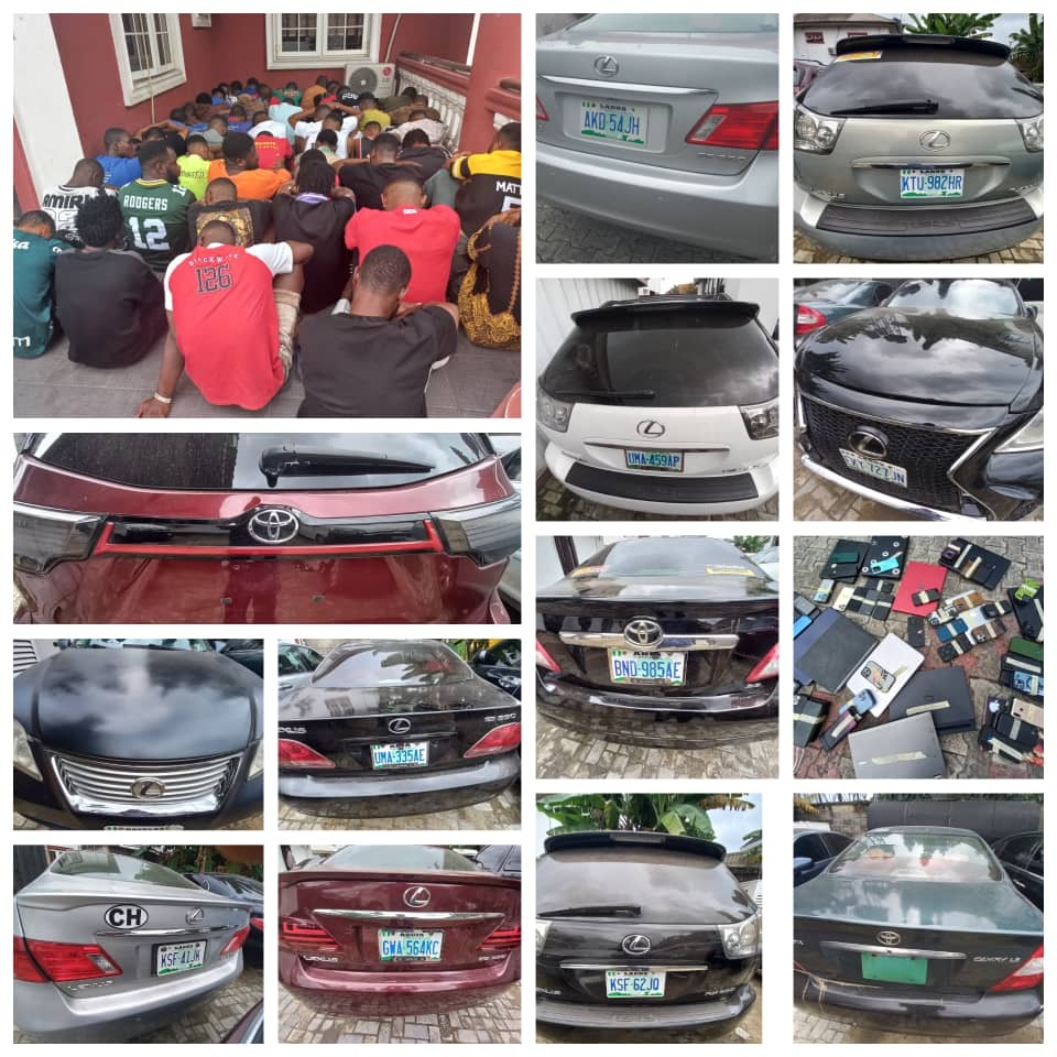 EFCC Recovers Cars, Laptops, Phones From 48 Fraudstsers
