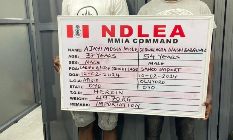 NDLEA Intercepts Largest Heroin Consignment, Arrests Syndicate