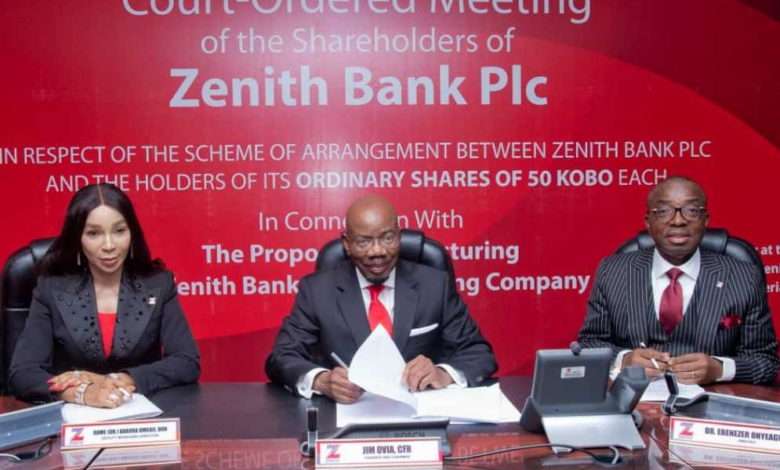 Shareholders approve HoldCo structure for Zenith Bank at EGM