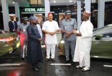 From second left, Mr Adewale Adeniyi, Comptroller General of the Nigeria Customs Service with other senior Military officers at the just concluded lecture held the National Defence College, Abuja.