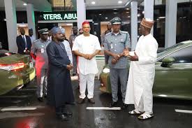 From second left, Mr Adewale Adeniyi, Comptroller General of the Nigeria Customs Service with other senior Military officers at the just concluded lecture held the National Defence College, Abuja.