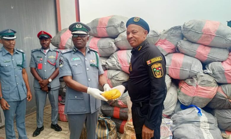 Customs hand over 4,973 loaves of cannabis, suspects to NDLEA