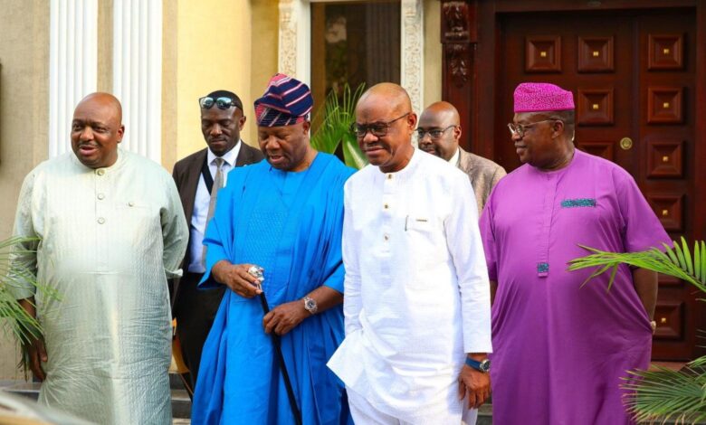 Photos: Akpabio visits Wike in Abuja