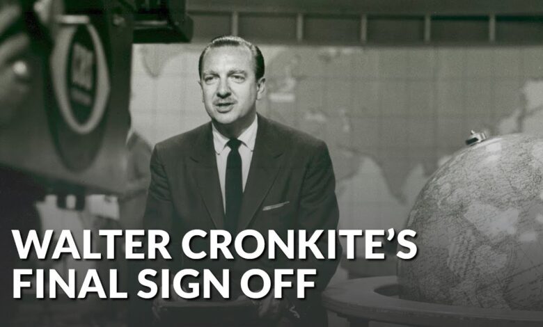 Walter Cronkite signs off as anchorman of “CBS Evening News”