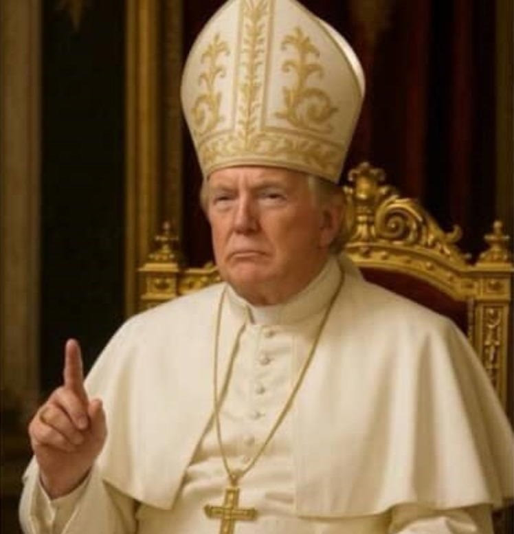Trump posts spoof picture of self dressed as pope